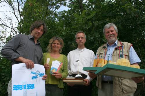 Landmarken Burgdorfer Aue Reiner Hillebrandt, Susanne Siegl, Kai Wetzel und Knut Albrecht mit ihren Entwürfen